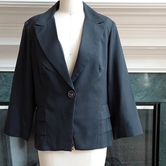 CAbi 3/4 Sleeve Dark Blue Suit Jacket - Picture 1 of 9